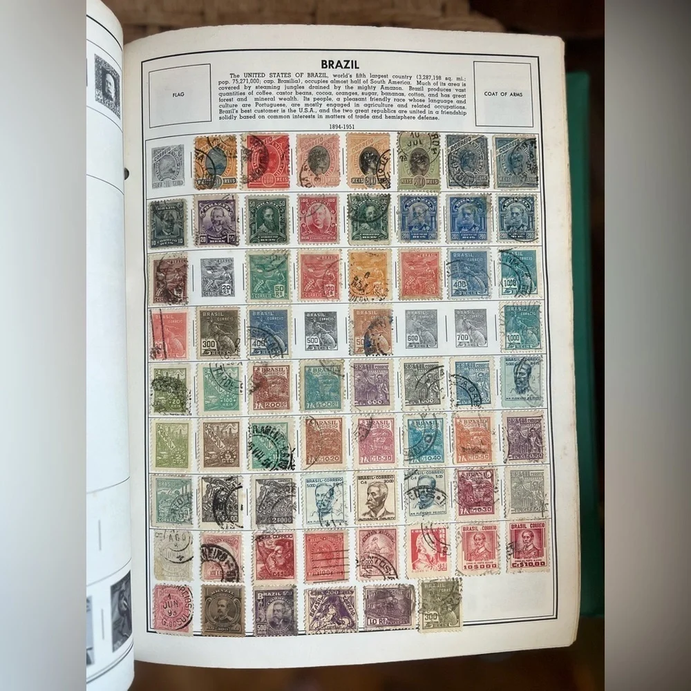Rare Vintage H.E. Harris Senior Statesman World Stamp Album Collectible Stamps